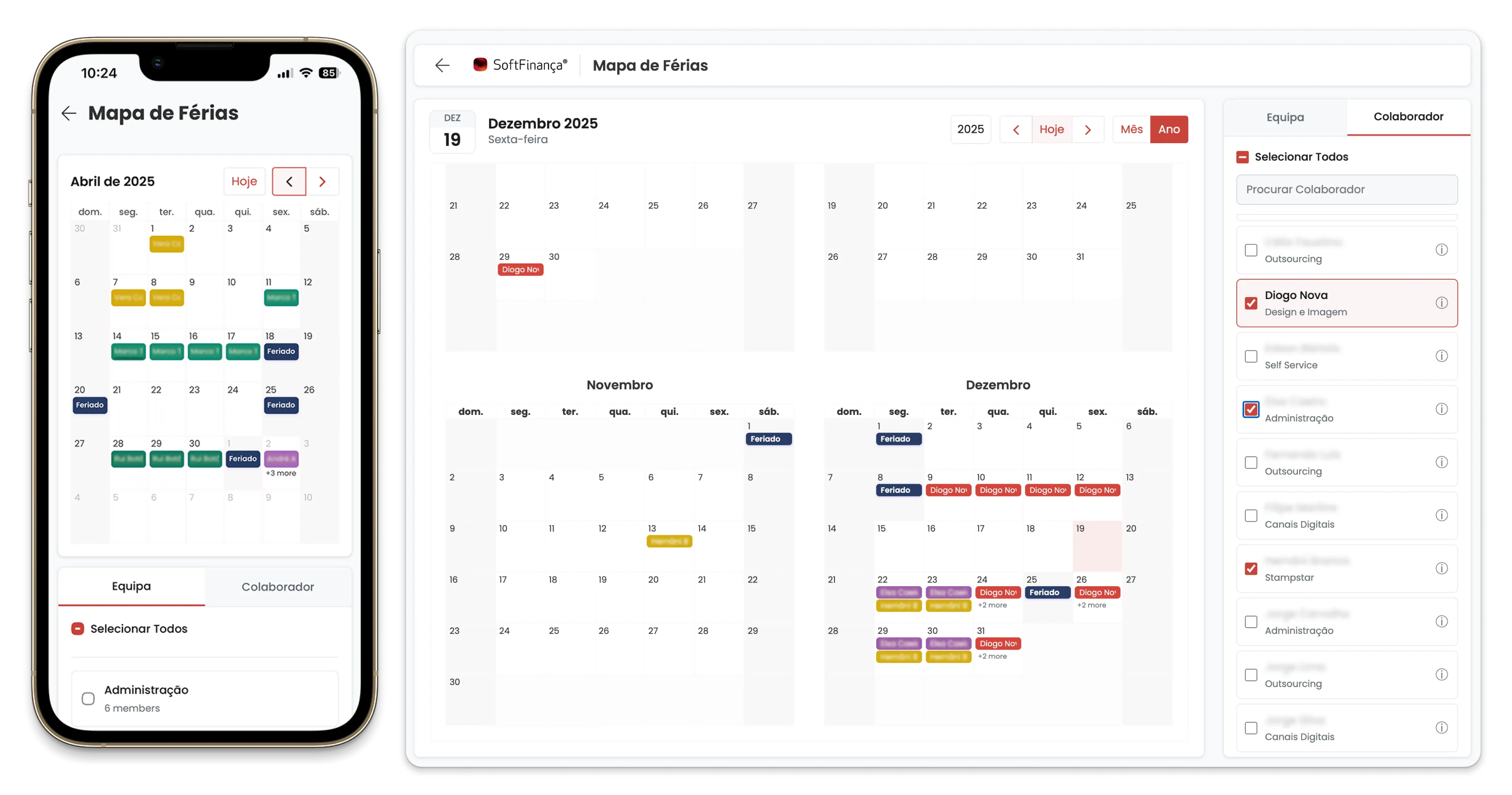Mobile and desktop views of the Calendar and Vacation Map
